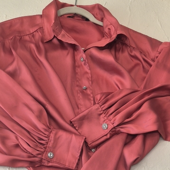 Pink Button-Up Blouse - Picture 6 of 7